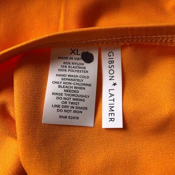 Gibson Latimer NWT Adjustable Side Tie Hipster Tangerine Bikini Bottom Size XL - Picture 6 of 7